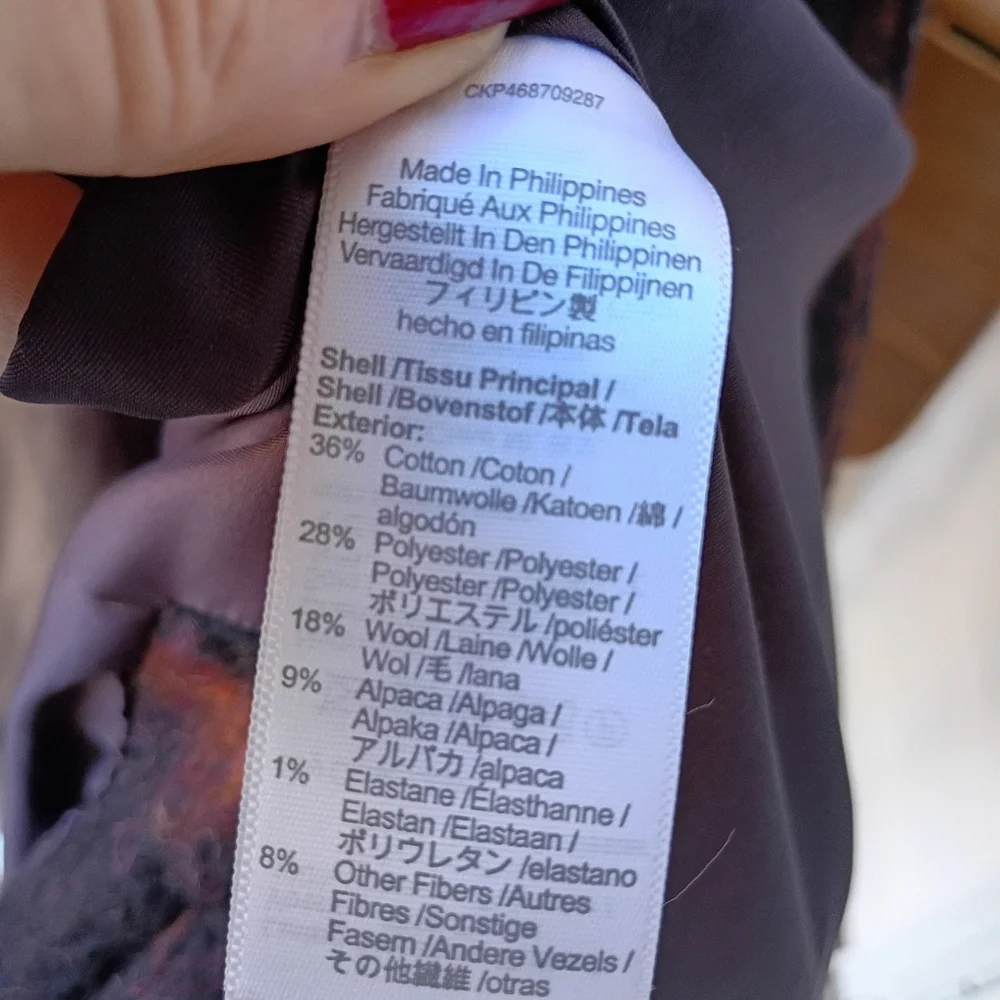 MADEWELL SZ S OVERSIZED SOICED RUM WINDOWPANE LONG COAT NWOT RTL $199 - Picture 11 of 11